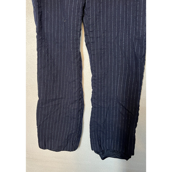 Lauren Ralph Lauren Womens‎ Size 8 Wool Pleated Pants PinStripe Navy Blue - Picture 5 of 13